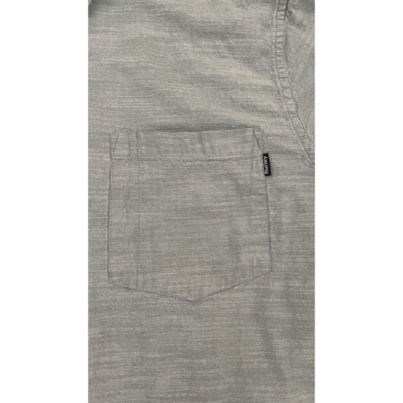 Mens Hurley Casual Button-Up Shirt Size X-Large Short Sleeve Green Chest Pocket - Picture 5 of 12